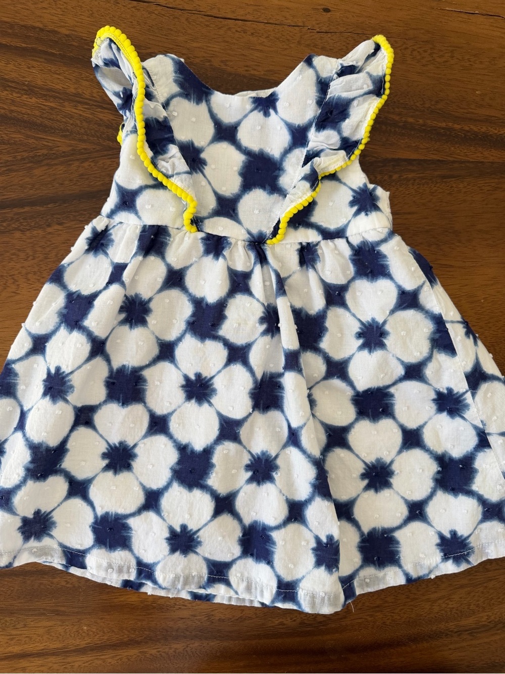 Navy & White Floral Baby 100% cotton Dress with Matching Bloomers 12M - Picture 2 of 5
